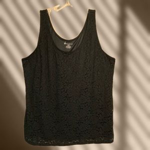 Lane Bryant black lace tank top with lining